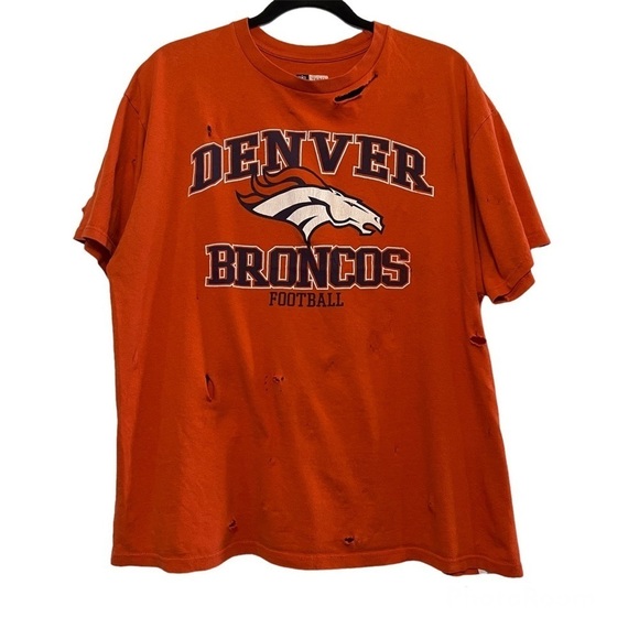 NFL Denver Broncos Orange Distressed Shirt - Picture 1 of 5